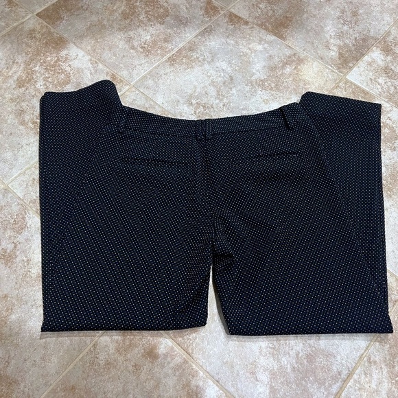 Express Editor straight leg crop ankle pants mid rise blue black dot pattern 0 - Picture 2 of 11